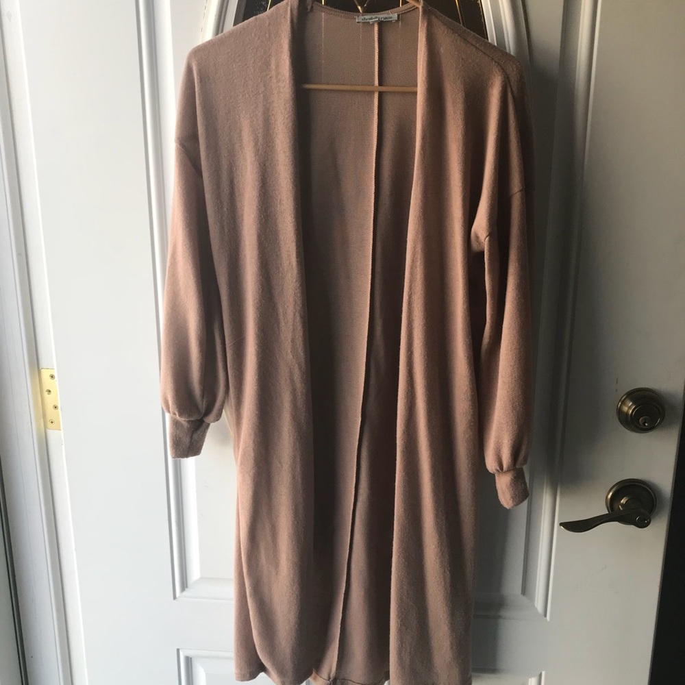 Tan/cream long cardigan